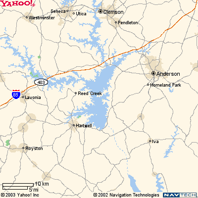 Map of the Greater Lake Hartwell Area
